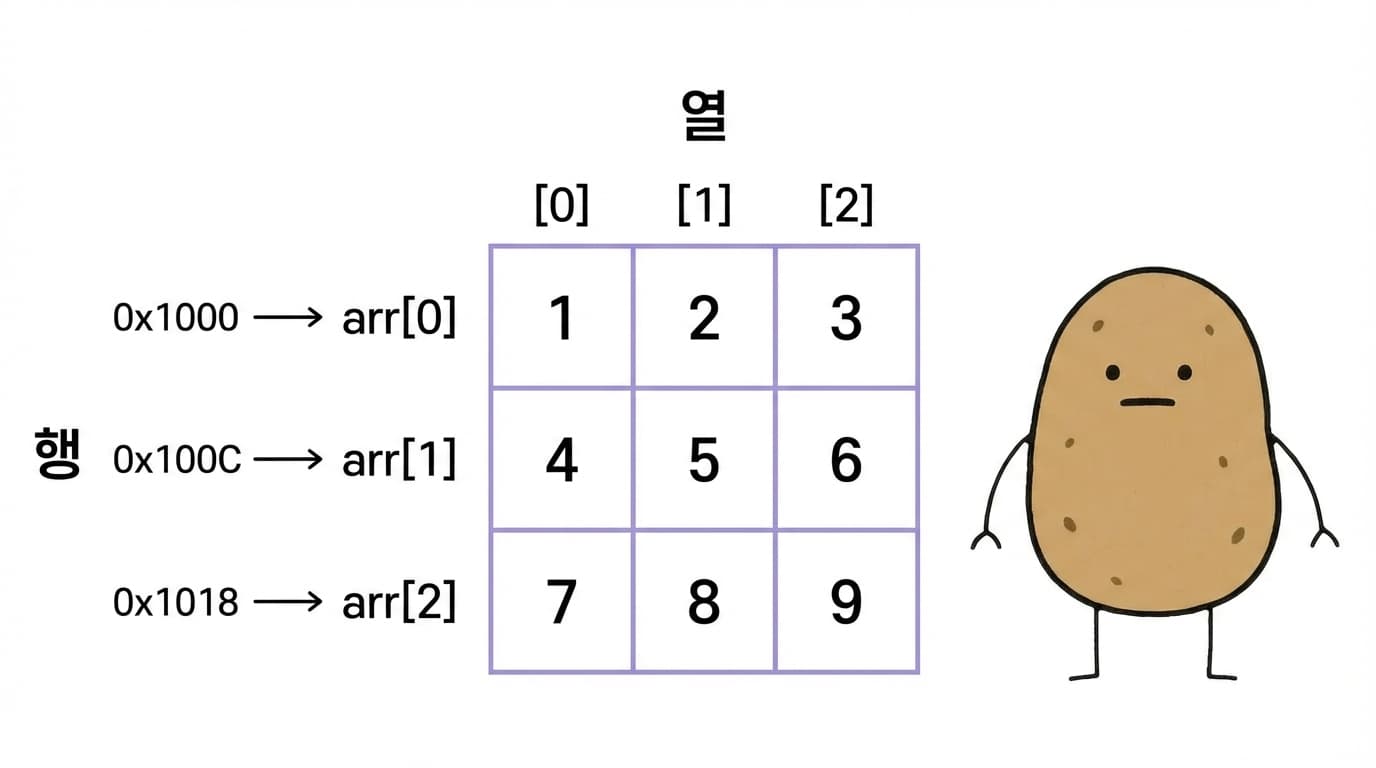 2차원 배열 메모리 구조