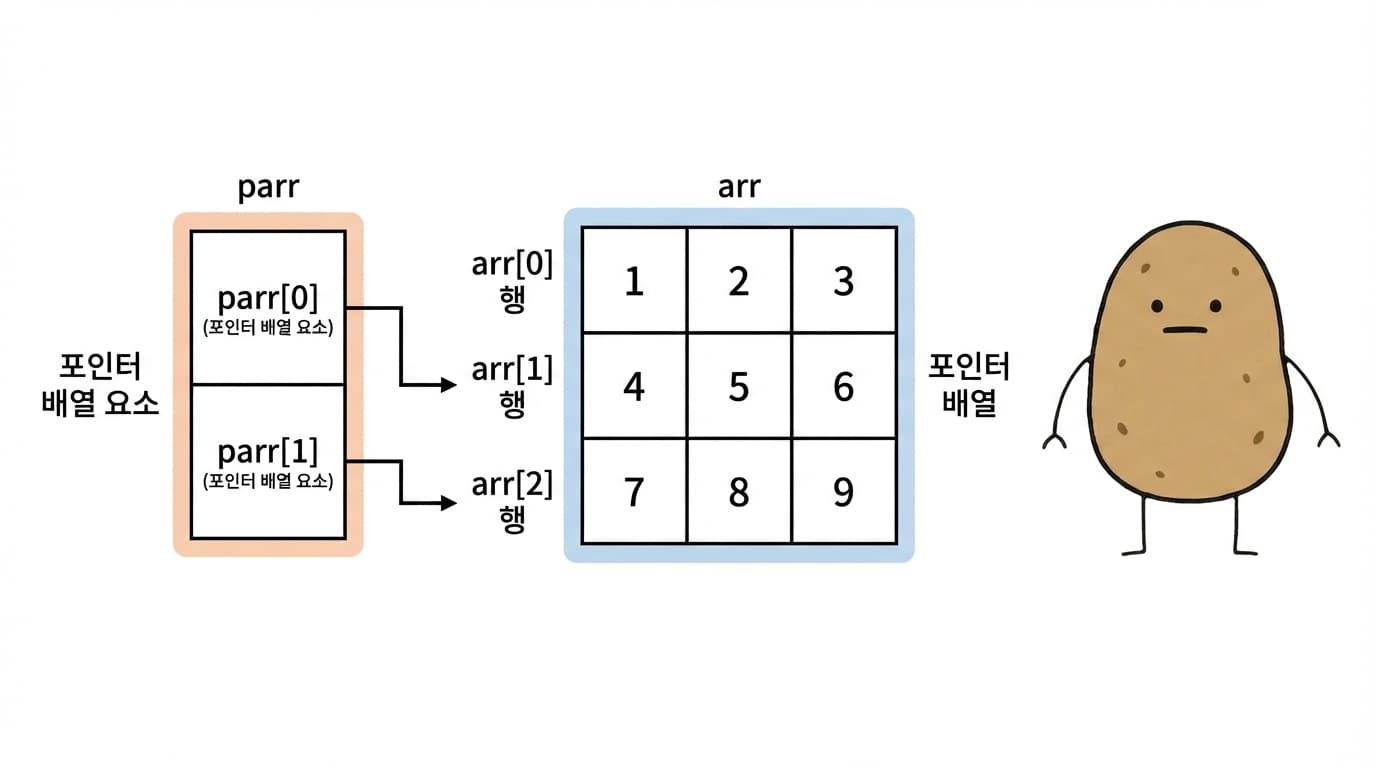포인터 배열과 2차원 배열
