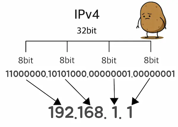 IPv4 주소 설명 감자