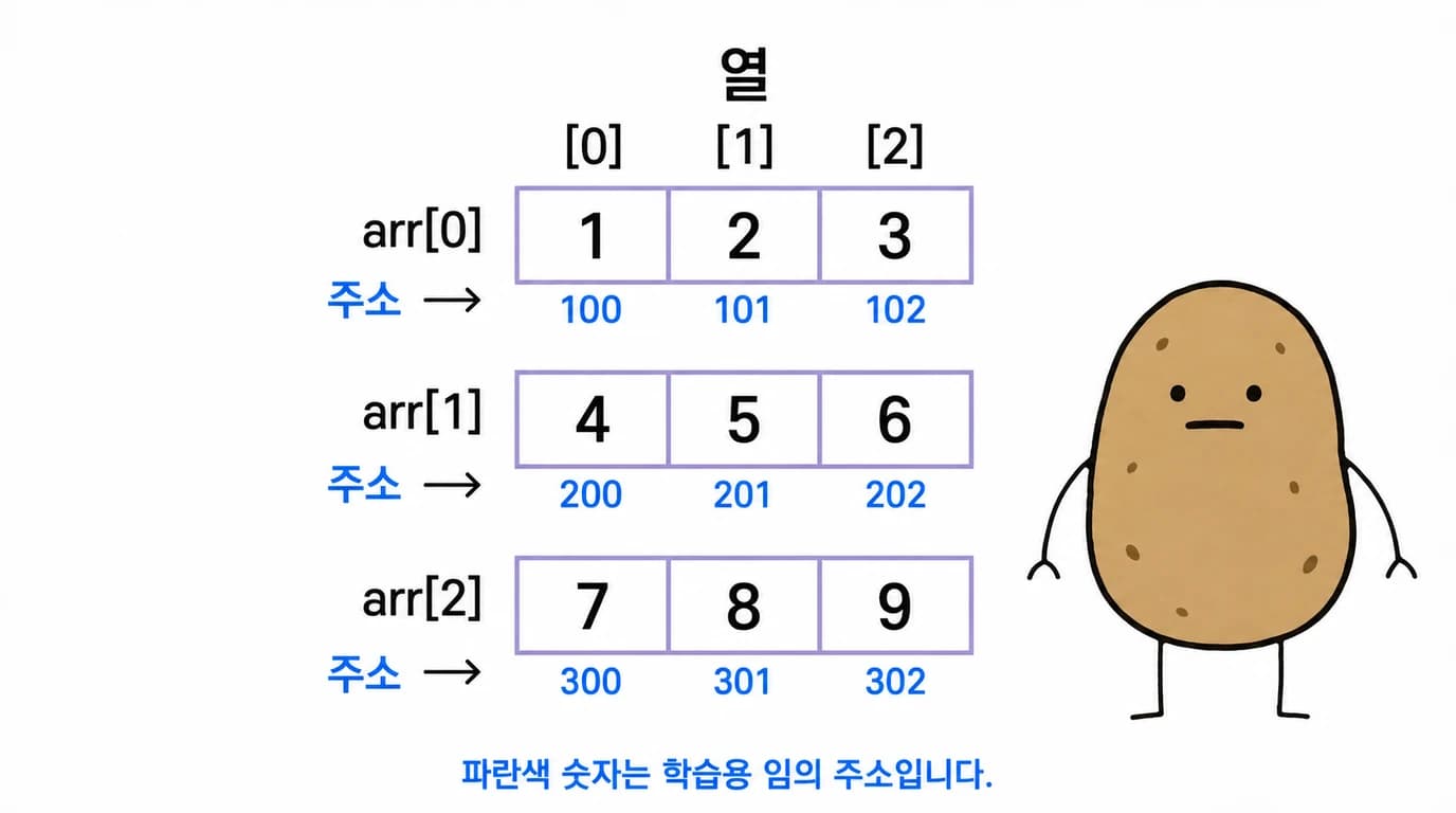 2차원 배열 메모리 구조