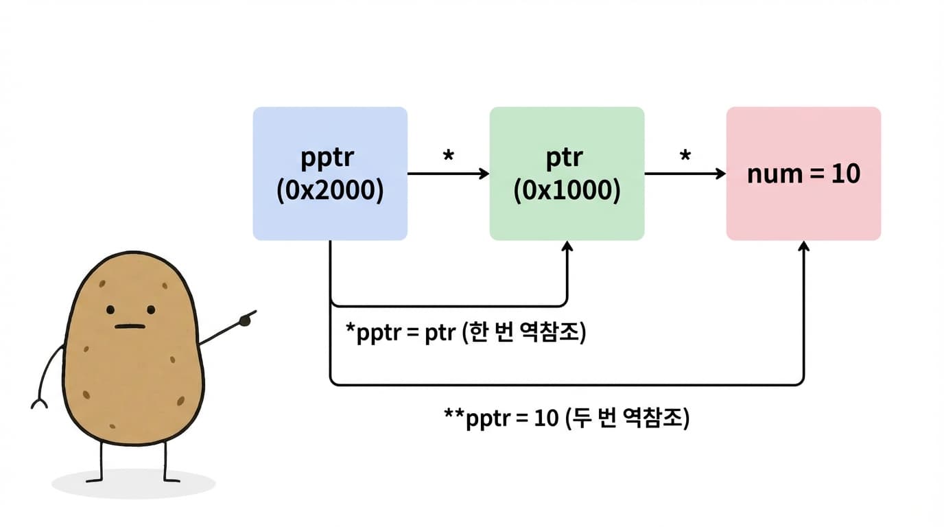 이중 포인터 역참조