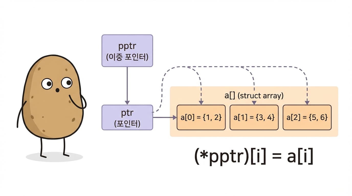 구조체 배열과 이중 포인터