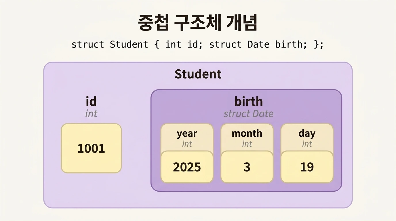 중첩 구조체 개념 다이어그램
