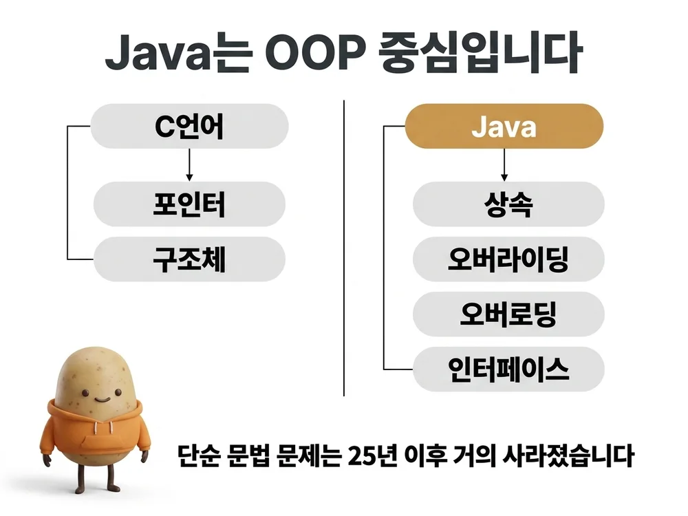 C언어의 포인터·구조체와 대비되는 Java의 상속·오버라이딩·오버로딩·인터페이스