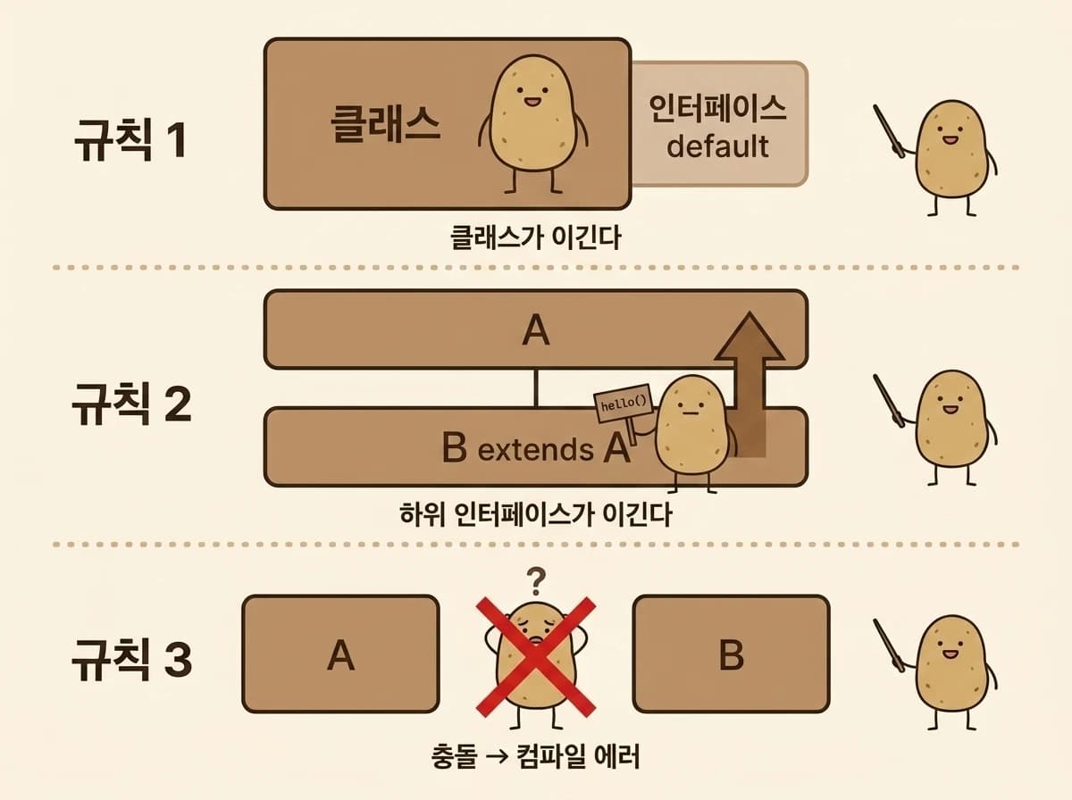 default 메서드 해결 우선순위 다이어그램