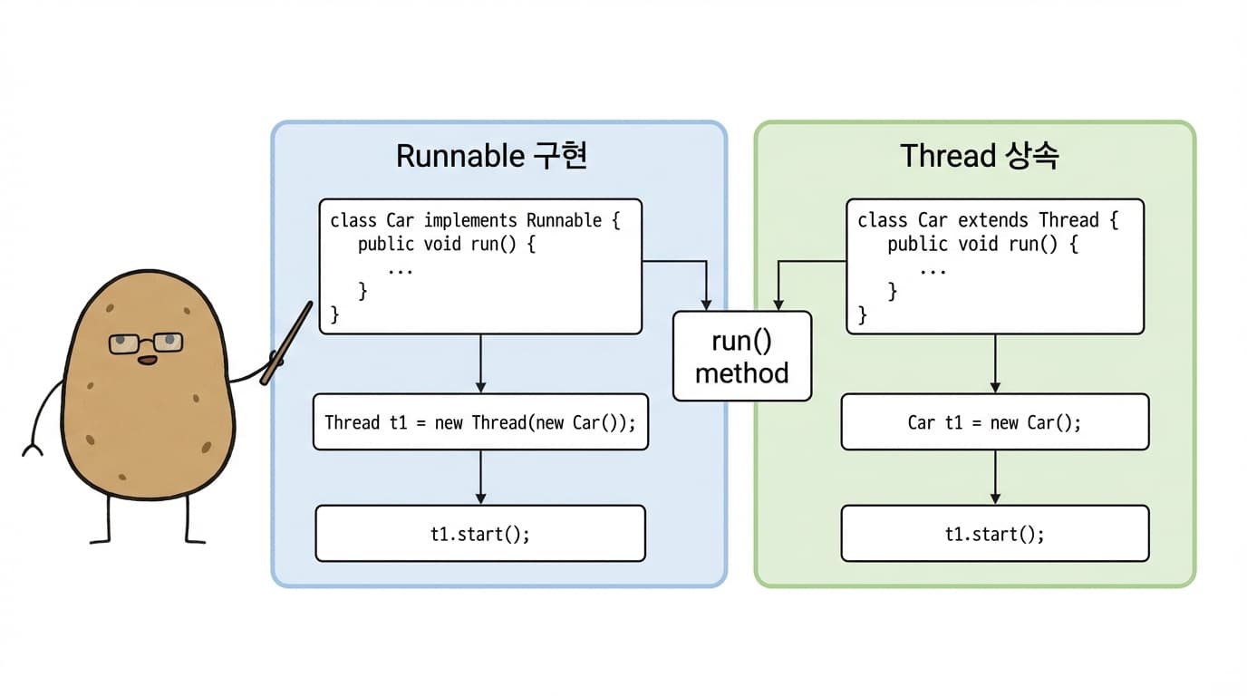 Java 스레드 생성 방법 2가지 비교