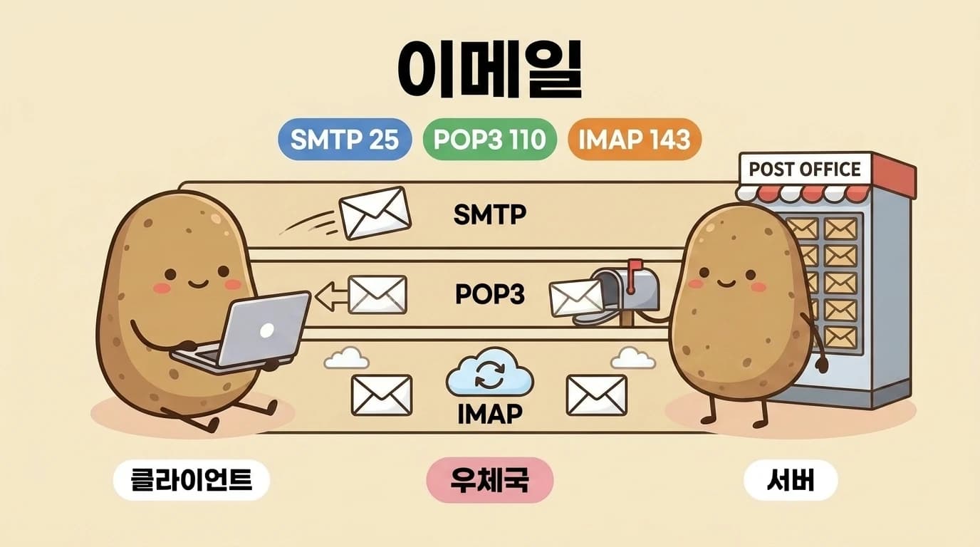 이메일 SMTP POP3 IMAP 감자