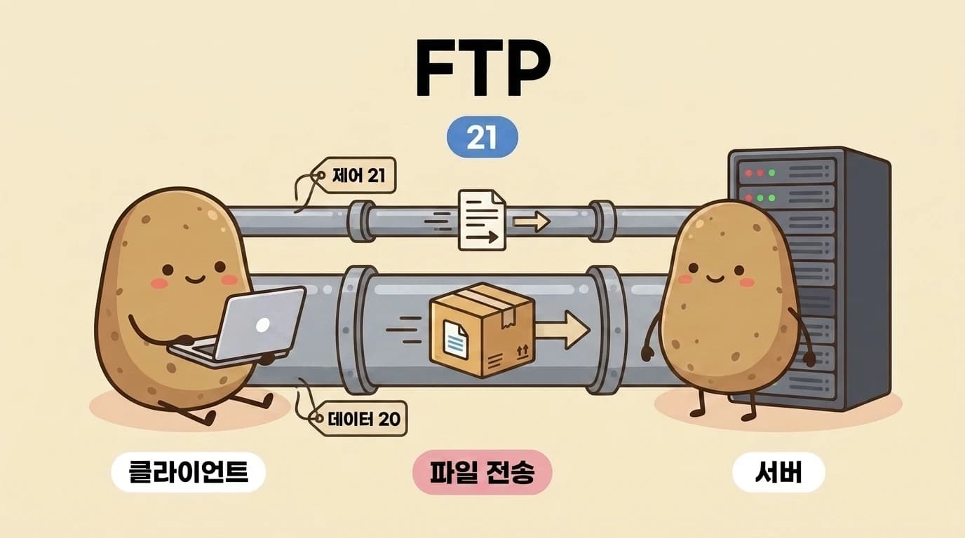 FTP 파일 전송 두 연결 감자