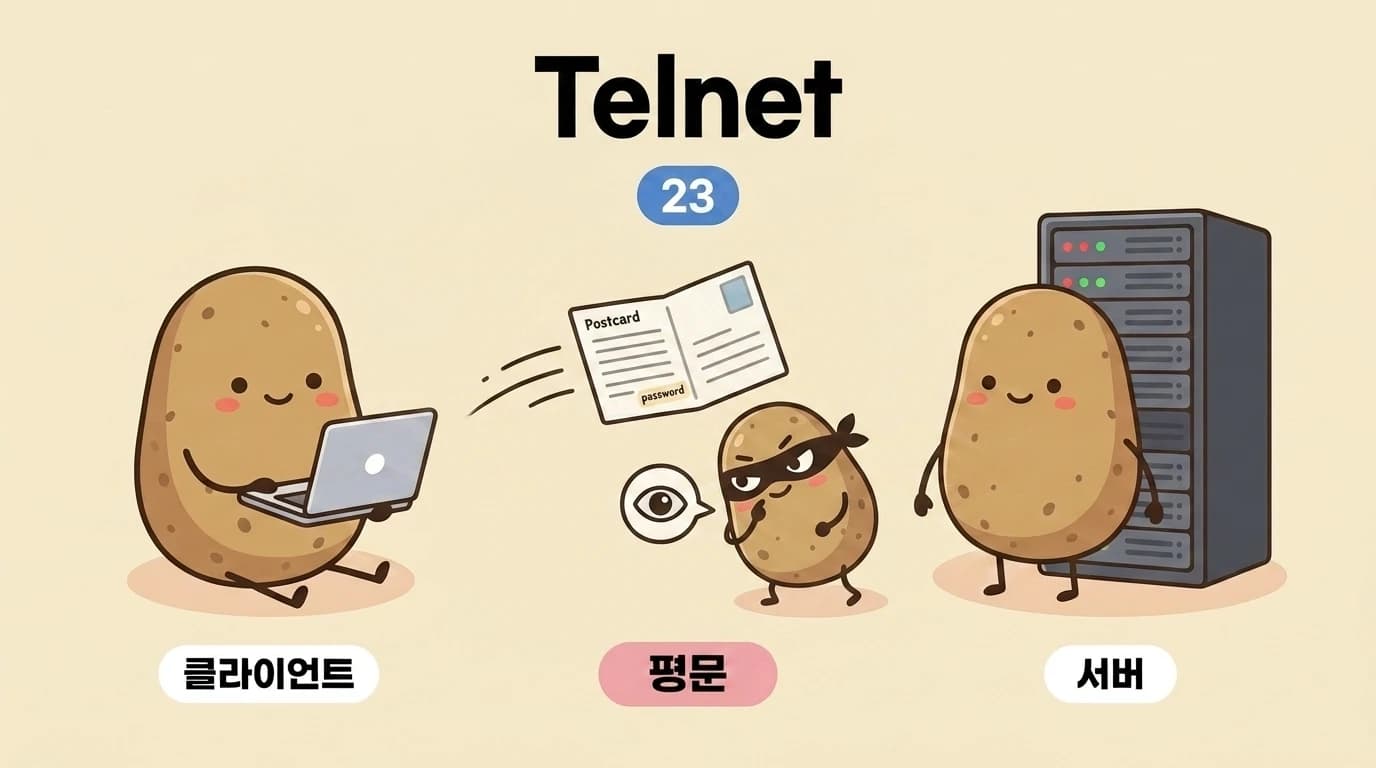 Telnet 평문 노출 통신 감자